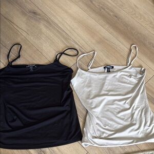 Express Black and White Fitted Sleeveless Camisoles